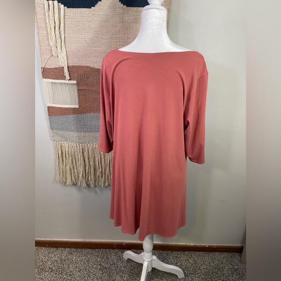 Ladies Eileen Fisher Coral Viscose Stretch Tunic Blouse Top Size 1X - Picture 3 of 7